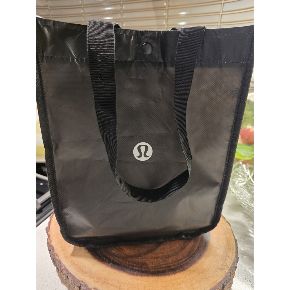 Lululemon Small Reusable Shopping Tote Lunch Bag - Black